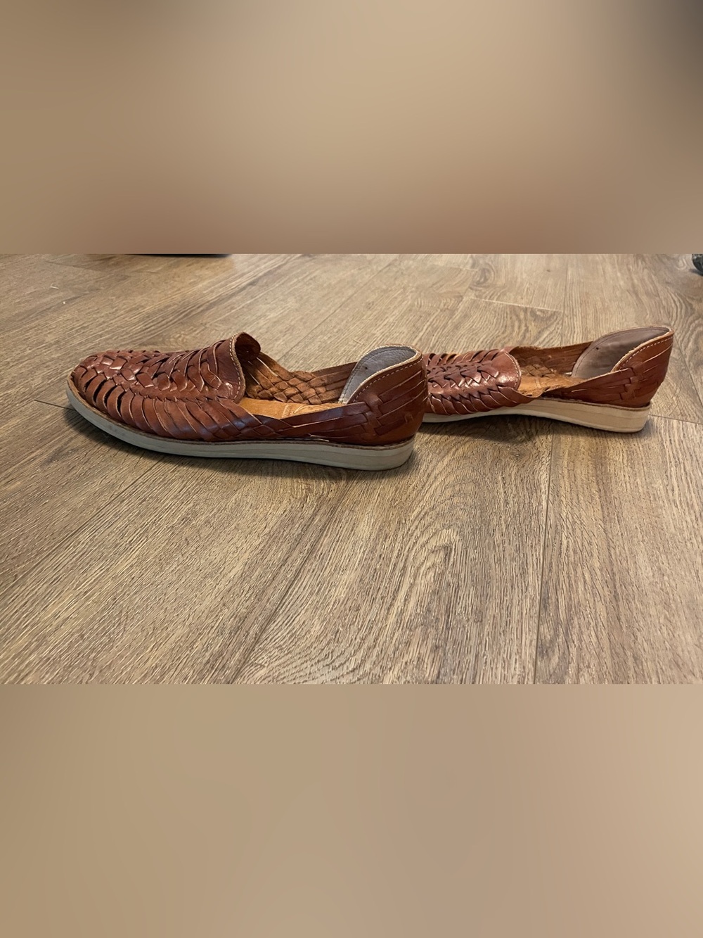 Men's Brown Woven Leather Slip-On Shoes